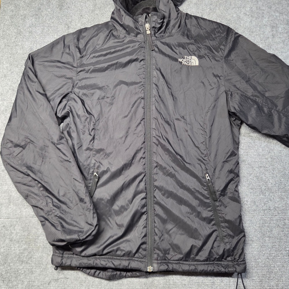 The North Face Womens Black Ripstop Fleece Lined Hooded Jacket AHUU Size Medium